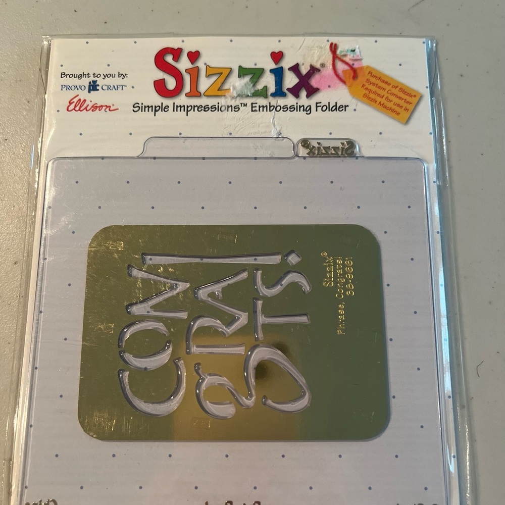 Sizzix Simple Impressions Embossing Folder. Congrats